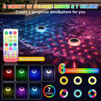 Solar Pool Lights 1/2 Pack, RGB Changing Floating Pool Lights with 10m Remote Control, 4 Dimming, 13 Lighting, Timing Mode, IP68 Waterproof for Inground/Above Ground Pool, Party Decoration