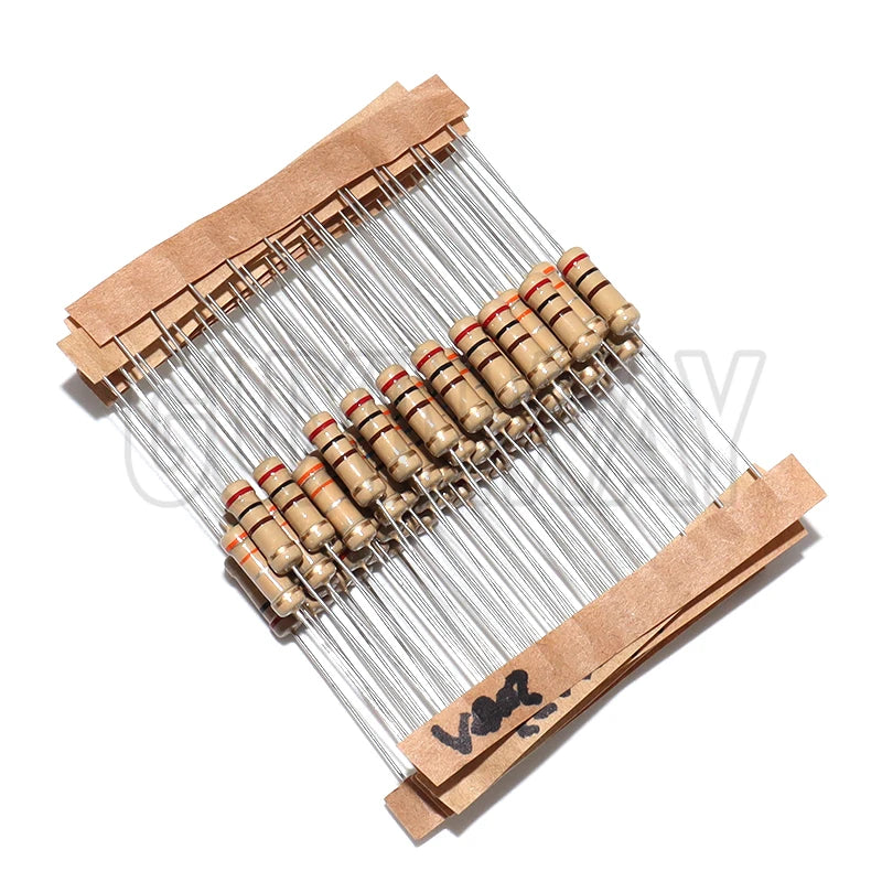150PCS 300PCS Resistor Kit 1W 2W 3W 5W 5% 30Kinds X 10PCS Carbon Film Resistance 0.1-750 ohm Set 1k-820K 30Kinds X 5PCS