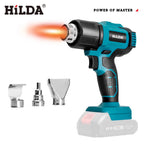 HILDA Cordless Heat Hot Air Gun Temperature Adjustment Electric Shrink Wrapping Tool Dryer With Nozzles for Makita 18V Battery