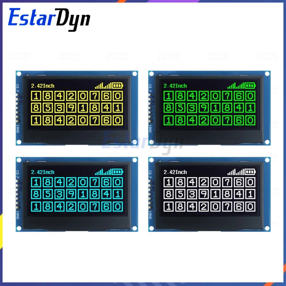 SSD1309 2.42 inch OLED Display 128x64 HD SPI/I2C Interface 7Pin for UNO R3, 3.3V/5V