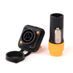 2pcs 3Pins Waterproof IP65 Grade Locking Powercon Male Plug Jack Female Chassis Socket Cable Wire Connector