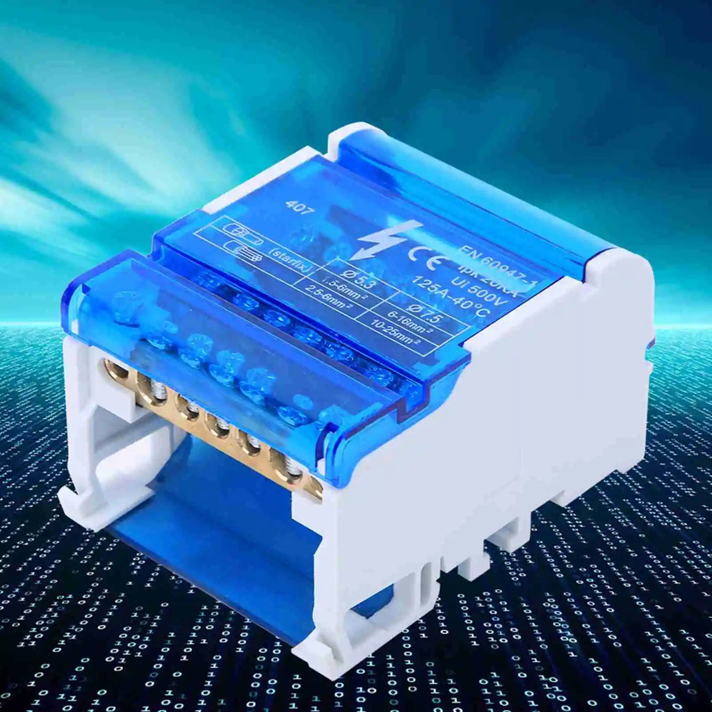 407 Terminal Distribution Box Din Rail 4-Level Single Phase Junction Case with Transparent Cover