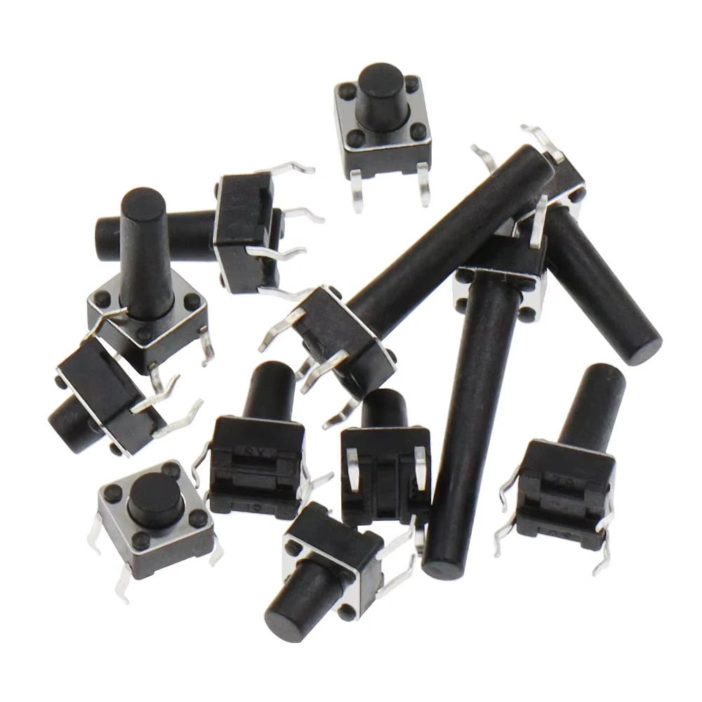 20PCS 6x6 Push Button Switch DIP 6X6X4.3 Light Touch Switch 6*6*4.3/5/6/7/8/9/10/11/12/13MM The Power Switch 4Pins For Arduino