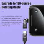 PD240W OTG C Type Adapter 90° 540° Rotating Type C Adapter Fast Charging USB C Adapter Extender for iPhone 17Pro Laptop Tablet