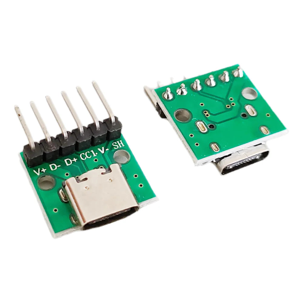 5/10/20Pcs USB 3.1 Type C 16 Pin to 6P 2.54mm Test PCB Board Adapter Connector Socket for Data Line Cable Transfer & Debugging