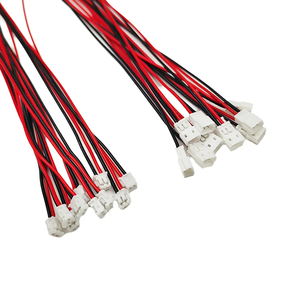5/10 Pairs JST ZH 1.5mm Pitch 2-Pin Male-Female Connector Cable Harness - 24AWG 150mm Red/Black Wires for PCB/Battery/Sensor
