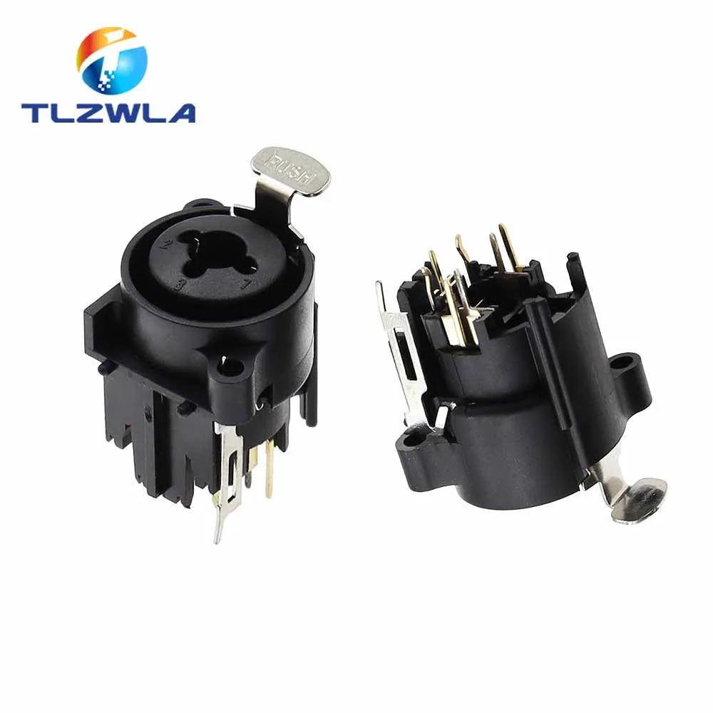 1PCS 3pin XLR Female Socket Connector Panel Mount Mixer Microphone Audio Speakers Plug Adapter