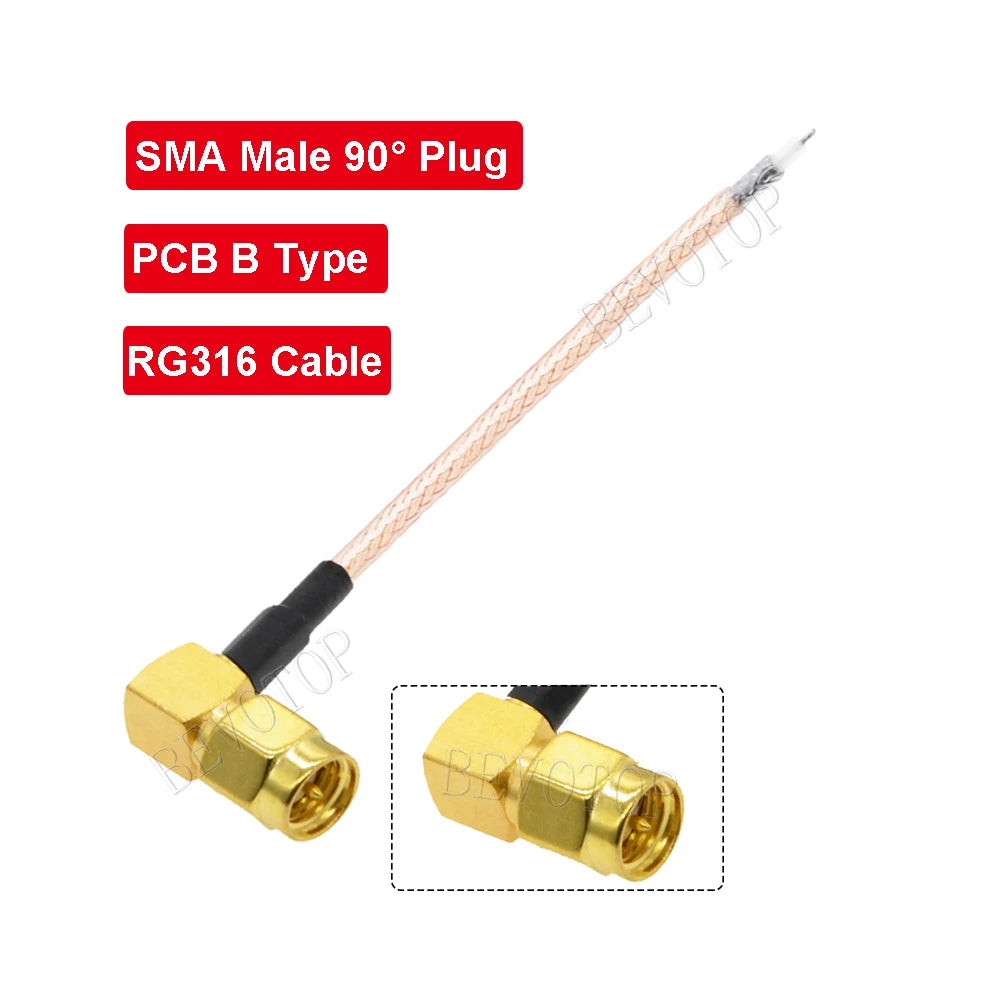 10PCS Single End SMA Female to PCB Soldering Pigtail RG316 Cable WIFI Wireless Router GPS GPRS Low Loss Jackplug Wire Connector