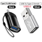 1/2PC Type C To USB 3.0 OTG Adapter USB C Male To USB Female Converter For Laptop Macbook Samsung Xiaomi USB C OTG Connector
