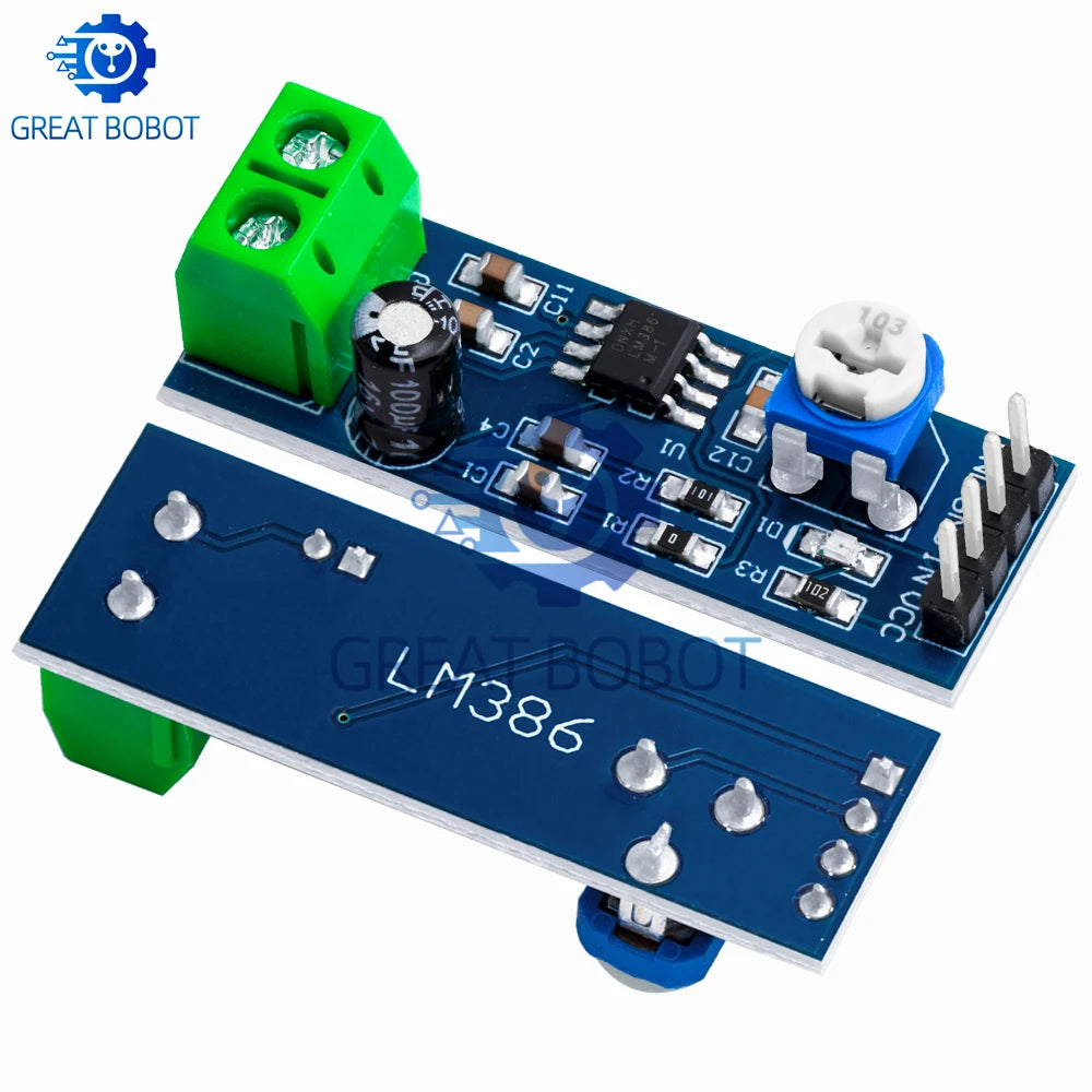 BS 1PCS LM386 Audio Amplifier Module - 200 - fold Amplification, 5V - 12V Input, 10K Resistance Included