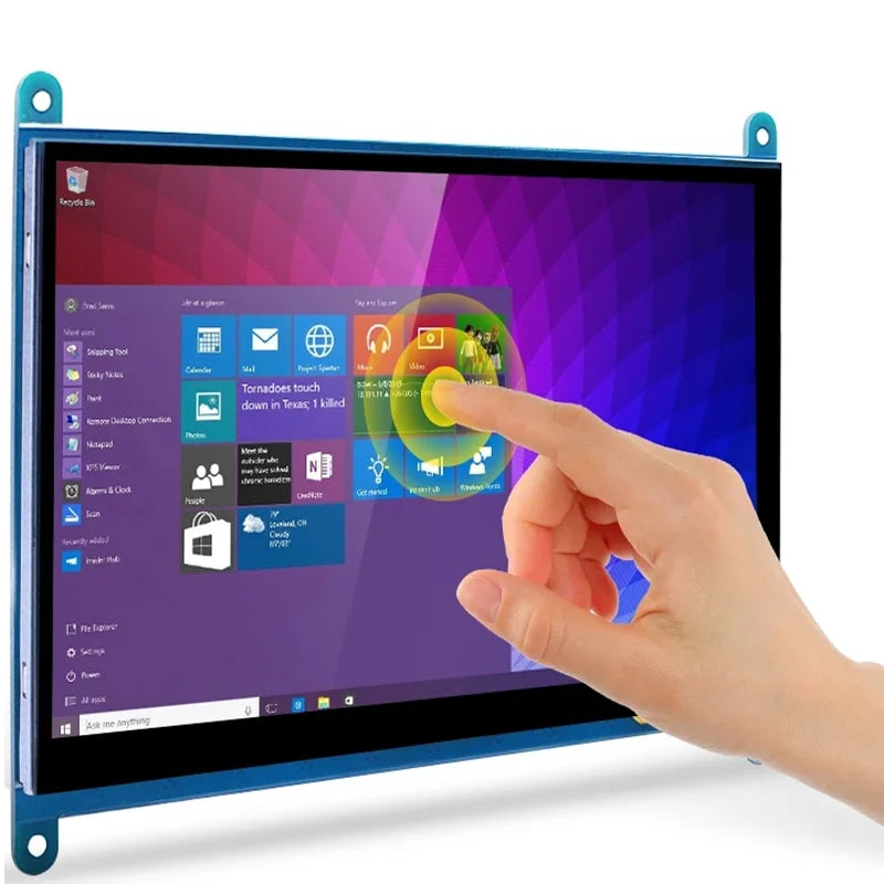 7 Inch Raspberry Pi 4/3/2/B/B+/A+ Monitor 1024x600 IPS 5-Points Capacitive Touchscreen Drive Free HDMI Display For Win 7/8/10