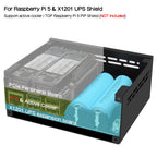 Geekbord X1201-C1 Metal Case for Raspberry Pi 5 & X1201 UPS Shield & Active Cooler