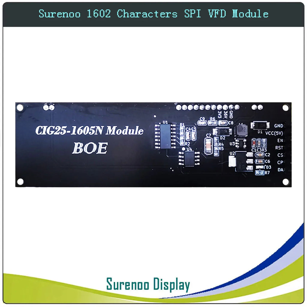 Surenoo 7P Serial SPI 1602 162 16X2 VFD LCD Module Display Screen for Arduino STM32 C51 Code