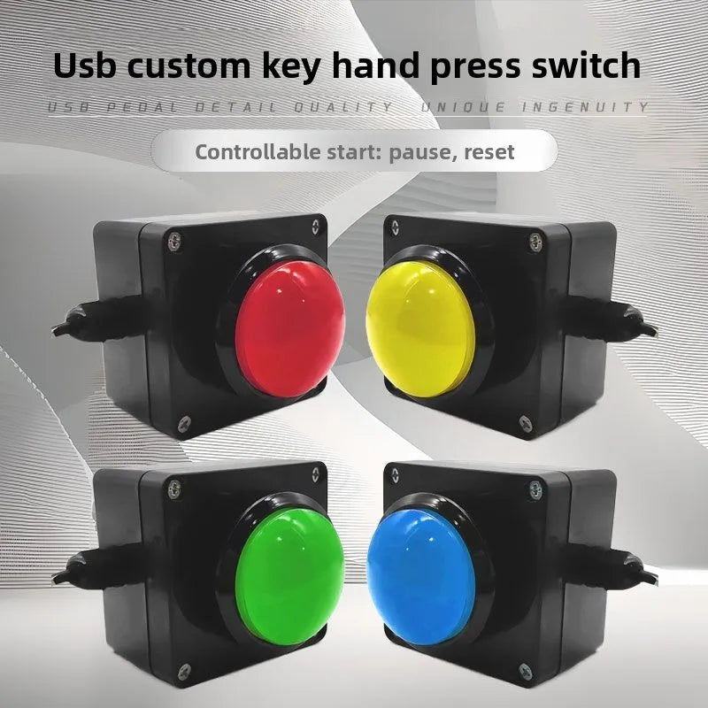 60mm 2m USB custom button wireless remote control buzzer wireless lottery button，Press once to light up once