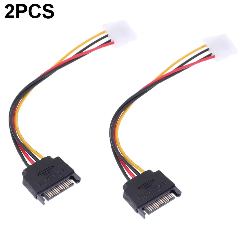4 Pin Molex IDE To 15 Pin SATA Power Cable Male To Female SATA Extension Cord Hard Drive Disk Power Supply Cable Adapter For PC