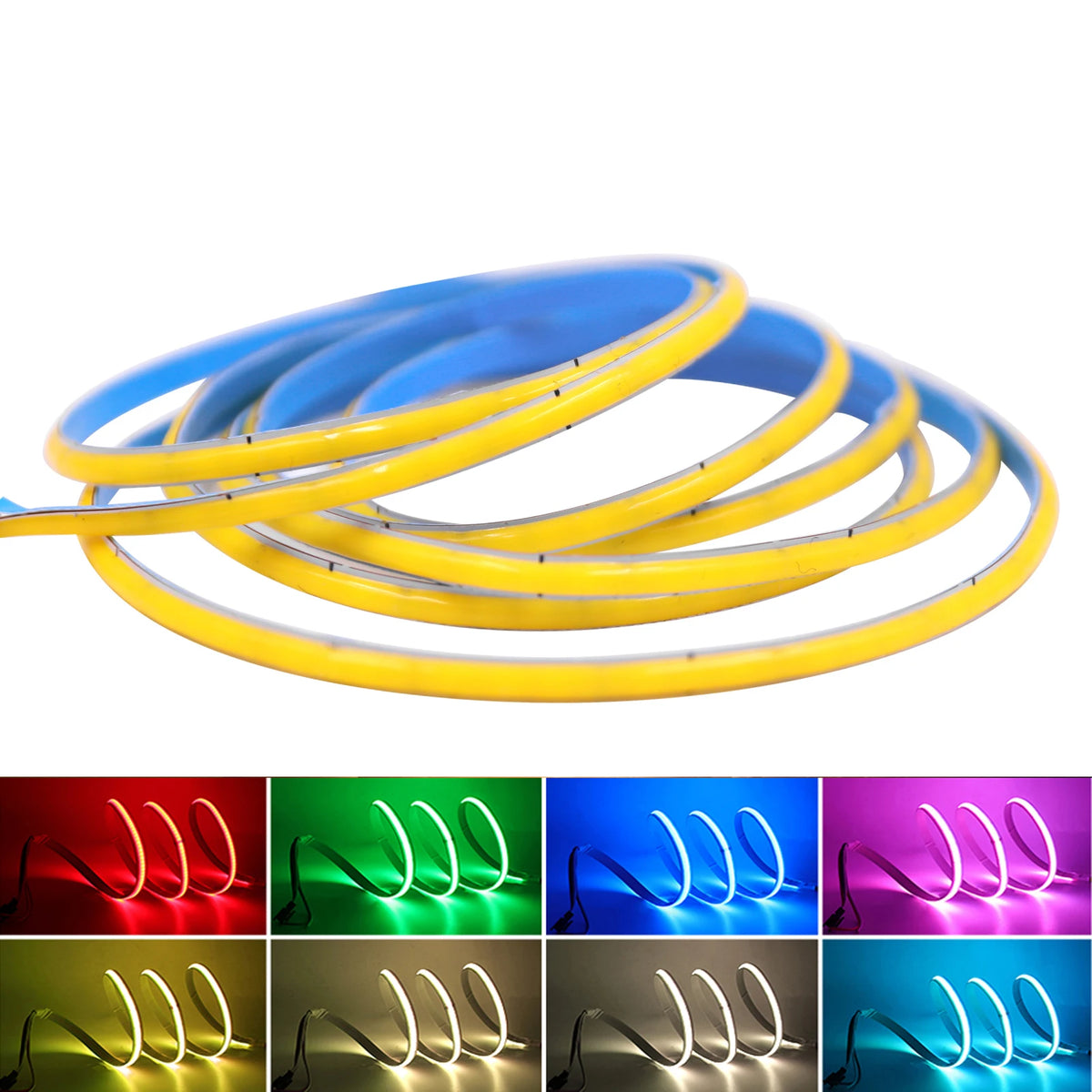 USB 3mm COB LED Strip Light 5V Flexible LED Tape with Dimmer/ON OFF Switch 320LEDs High Density Linear Lighting Backlight Decor