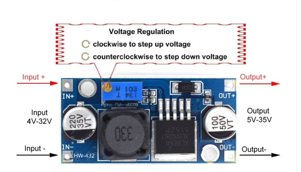 1/3/5/10PCS XL6019 DC-DC Step-Up Boost Converter Module Adjustable Power Supply Module XL6009 Upgrade LM2577 5V 12V 24V