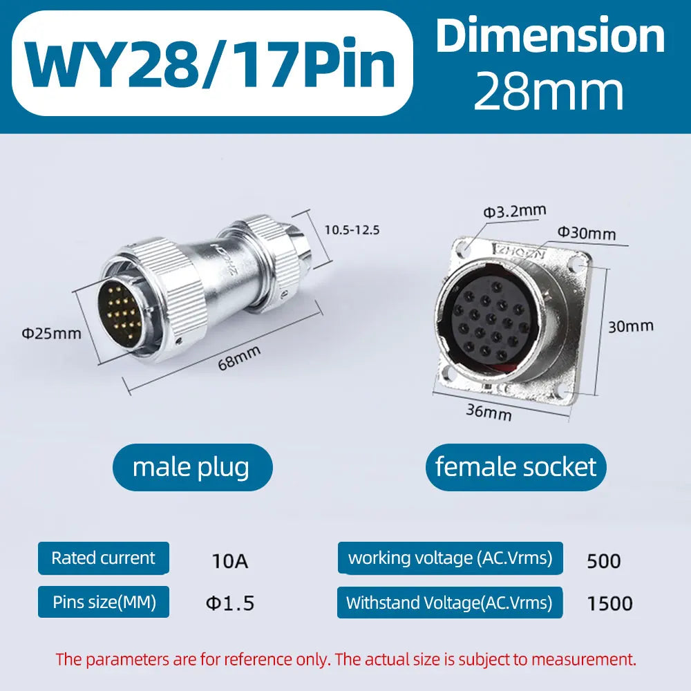 ZHQCN WY/HY28 TE+Z M28 Male And Female Docking Aviator Aviation Plug Socket Connectors 2 Pin For Machines And Equipment