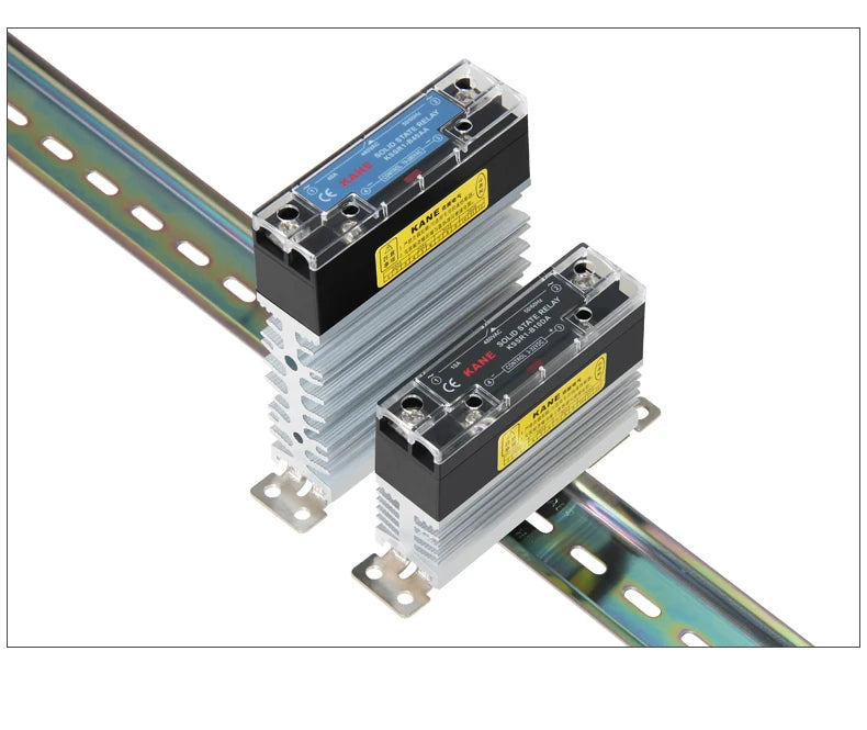 Slim DIN Rail Mount Single Phase Solid State Relay SSR Relay Module with Heatsink 10A 25A 40A
