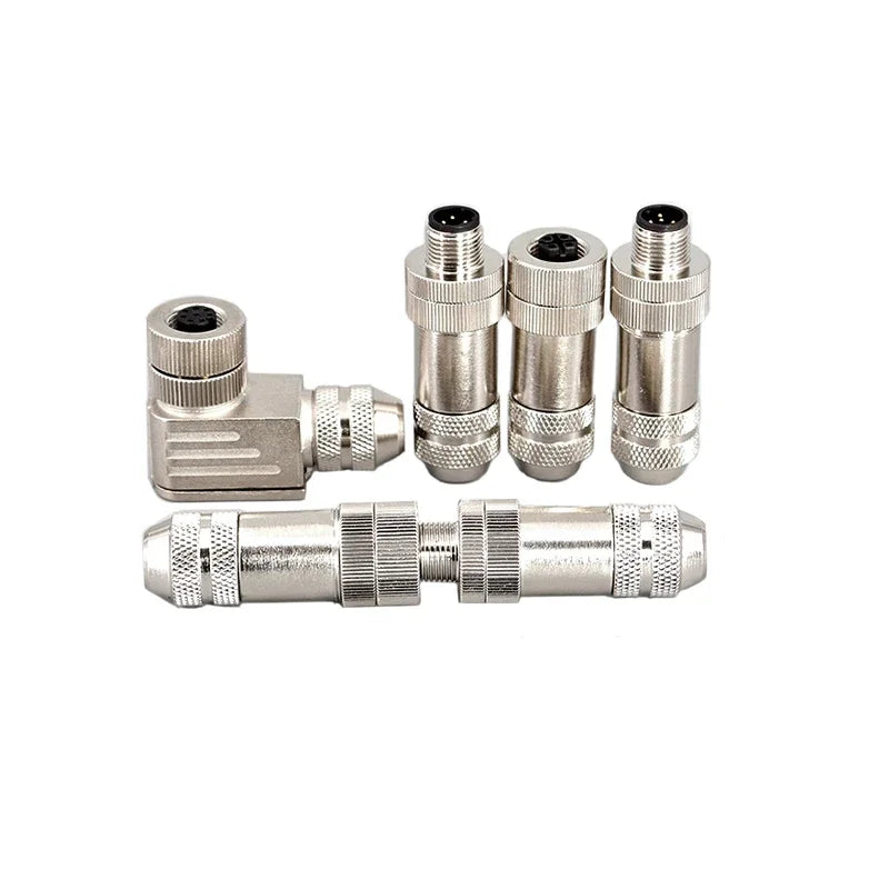 5/10/20 Pcs M12 4/5/6/8/12/17 Pin Shielded Sensor Connector Male Female Metal Assembly Aviation Plug