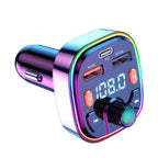 Wireless Car Bluetooth 5.0 FM Transmitter Radio Adapter RGB Light PD Fast Charger 3 Ports Hands-Free Call Bass Boost MP3