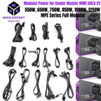 PCIe 8Pin/CPU 4+4P/5P to SATA/Molex IDE/24Pin Power Cable for Cooler Master MWE GOLD V2/MPE 550W, 650W, 750W, 850W, 1050W, 1250W