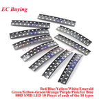 390Pcs/50pcs 0402 0603 0805 1206 3528 2835 5050 5730 SMD LED Kit Diodes Light Emitting Chip Surface Mount Diodo Red/Green/Blue