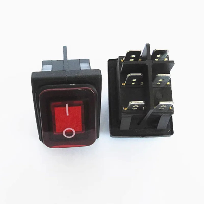 10pcs KCD2 2 ON-OFF ON-OFF-0N 4/6 pin heavy duty Sealed Waterproof Auto Boat Marine Rocker Switch with LED 15A 16A 20A 250V