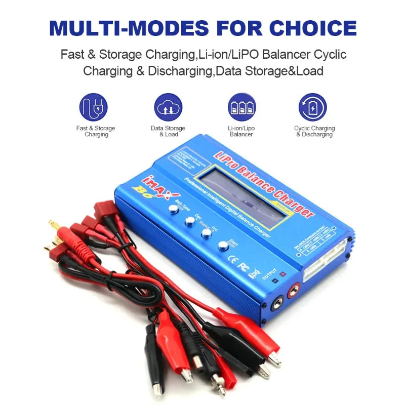 Digital Imax B6 80W Lipo Battery Balance Charger with T /XT60 /Tamiya /Mini Tamiya for 2S 3S 4S 5S 6S RC Lipo Car Boat Toy