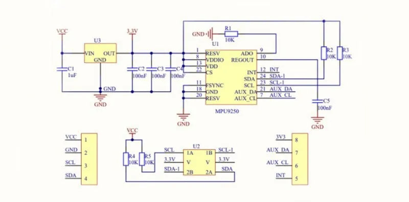 ZY MPU9250 9-Axis Gyroscope Sensor Module Accelerometer Magnetometer Attitude Detection I2C Communication