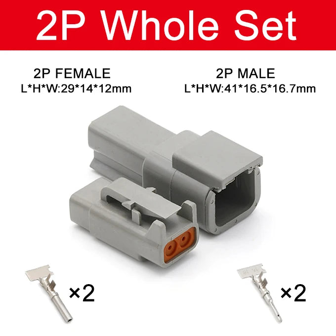 Deutsch Connector DTM Waterproof Automobile Connector With Terminal Male Female Plug&Socket DTM04-2/3/4/6/8/12P DTM06