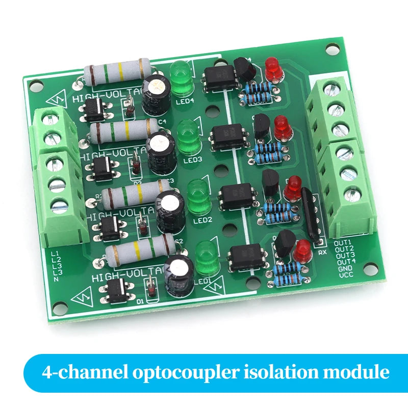 1/2/3/4/8-Bit AC 220V Optocoupler Isolation Module Voltage Detect Board Adaptive 3-5V For PLC Isolamento Fotoaccoppiatore Module