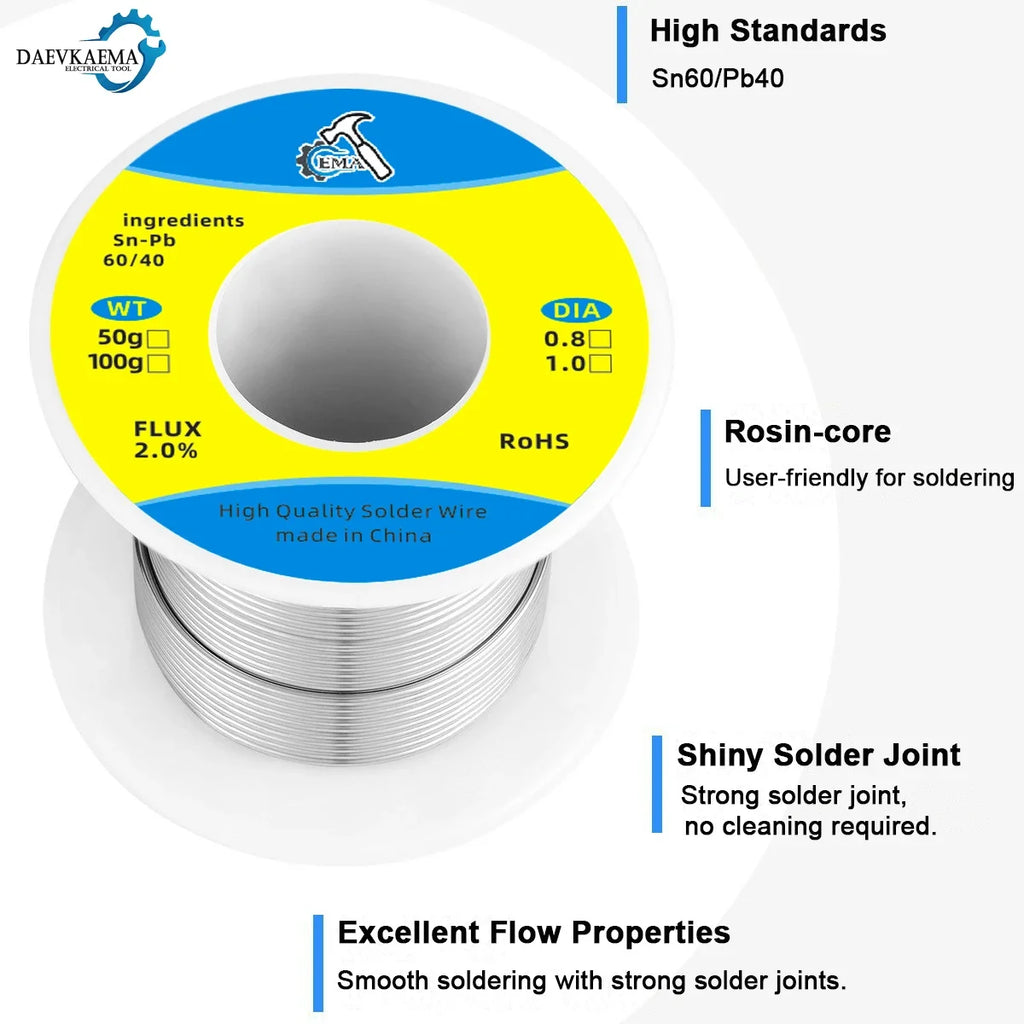 EMA Quality Welding TIN wire 60/40 0.8mm 1.0mm Soldering Solder wire Tin Flux for soldering Welding solder wire