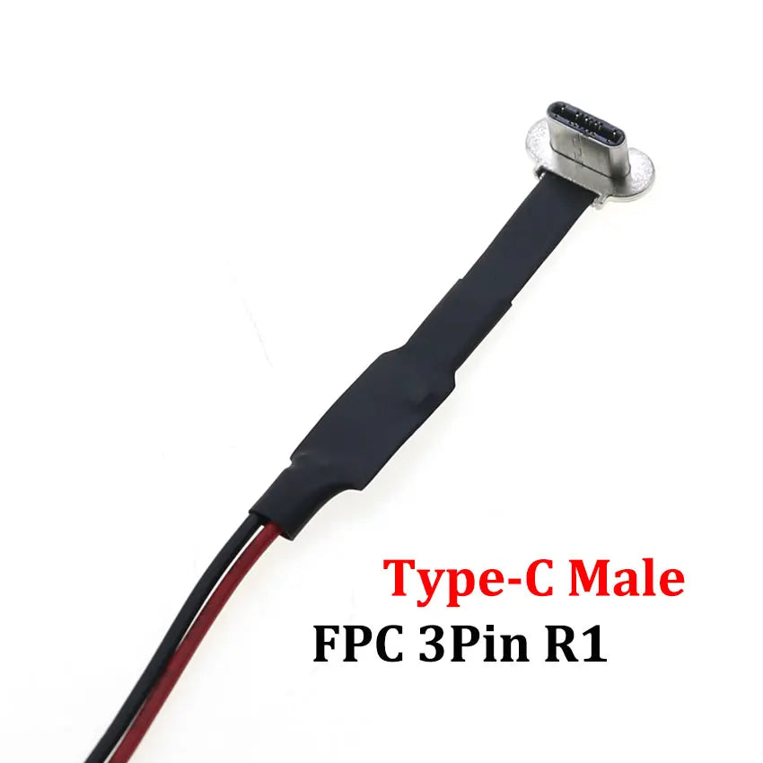 JCD Micro USB C Type-C FPC 2Pin 3Pin With Resistor R1 Soft Flat Cable Male Plug Mobile Phone Fast Charging Cable Extension Wire
