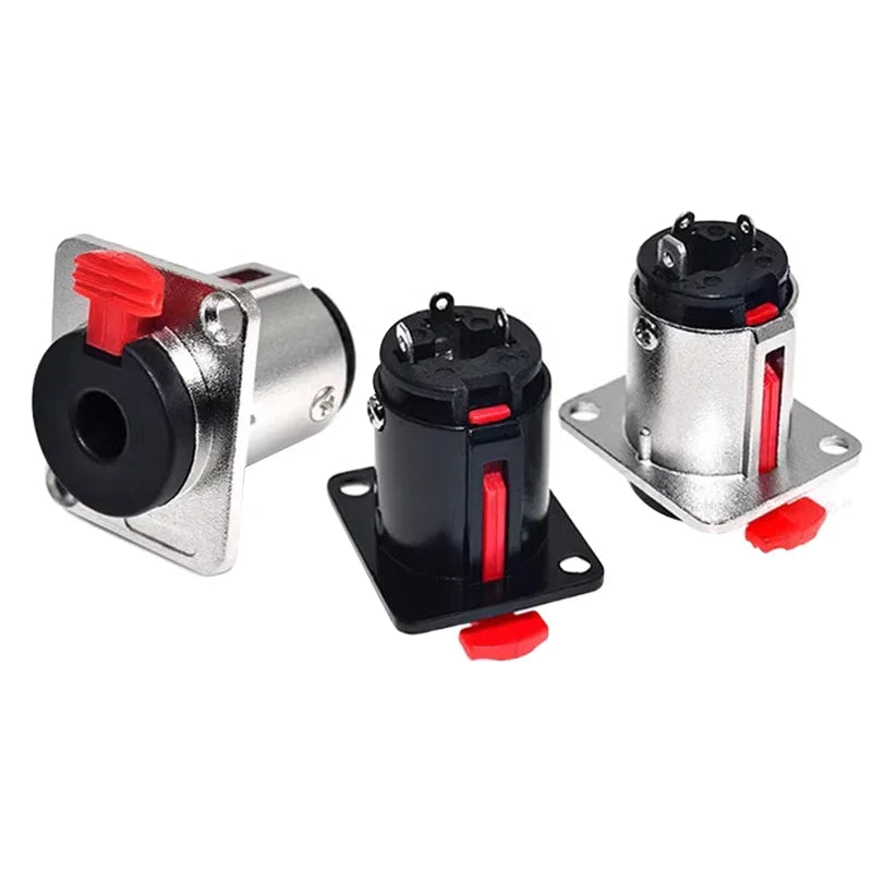 5/20PCS Professional Speaker Plug Audio Jack 6.35mm Female Socket Panel Mount Xlr Connector Black&silvercolors Banana Plugs Rca