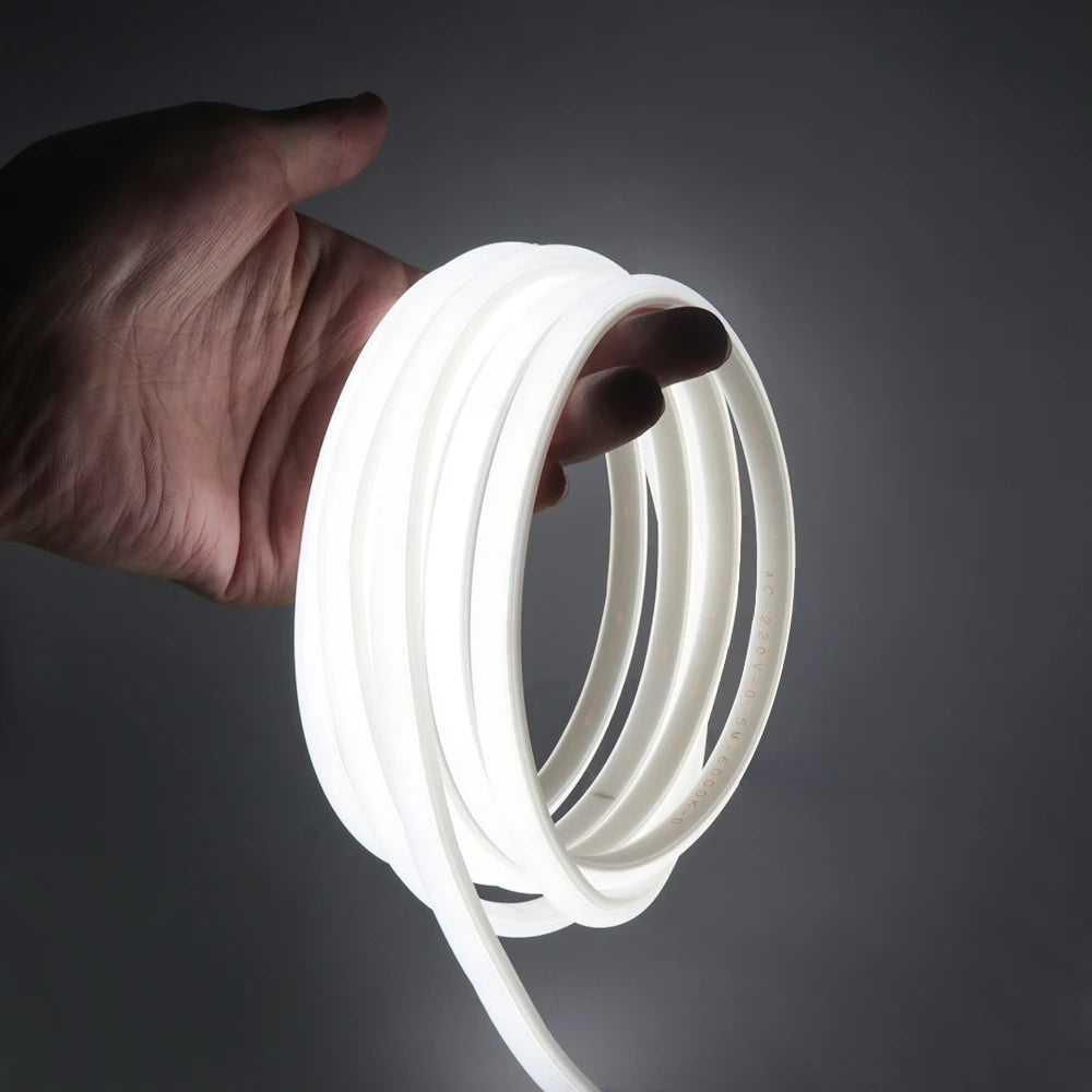 220V COB Strip White /Red /Ice Blue /Pink /Yellow /Purple Waterproof Home Decor Outdoor Lamp Flexible LED Neon Ribbon Light