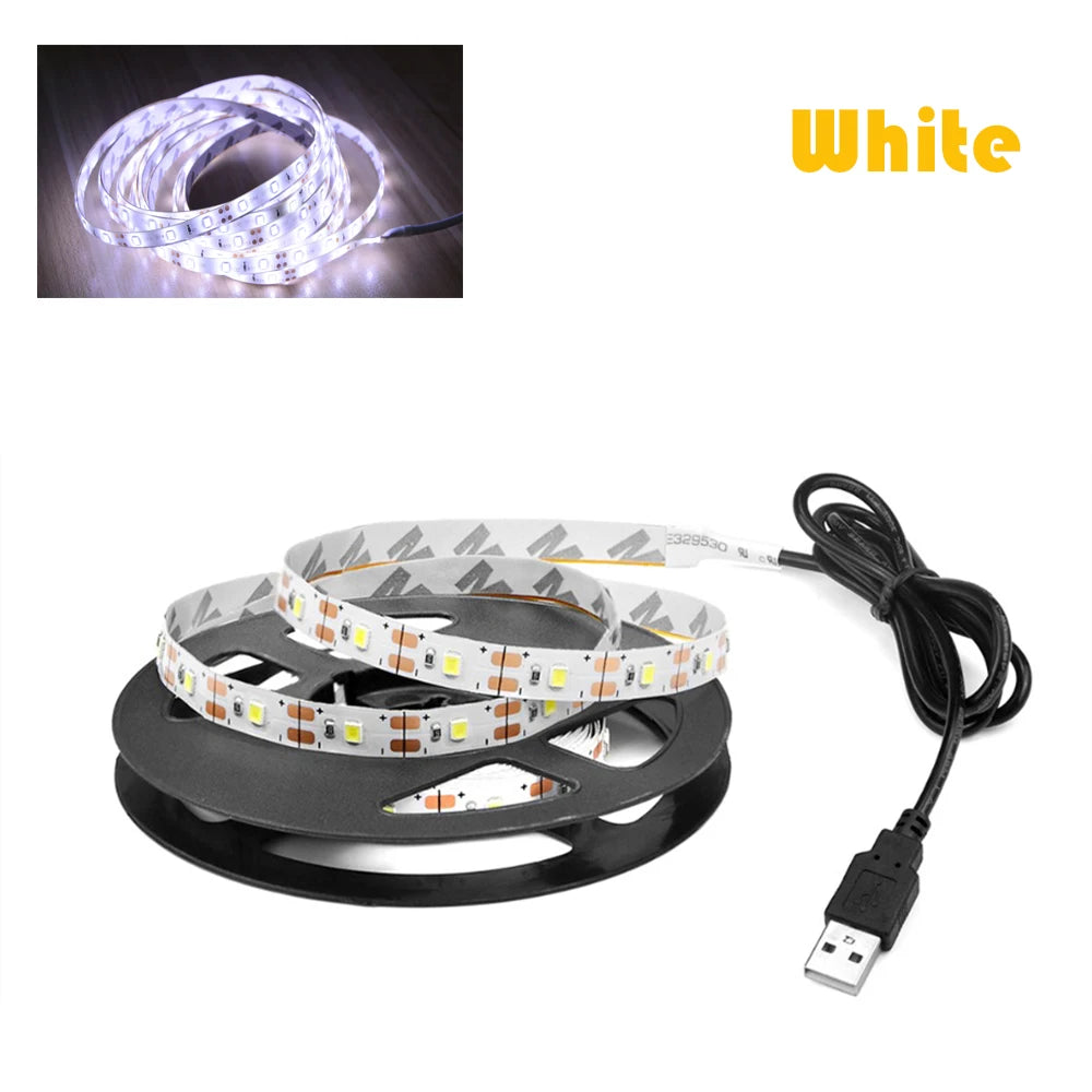 5V USB Led Strip Light SMD 2835 1M 2M 3M 4M 5M White/Warm White  Flexible Lighting Ribbon TV Background Tape Home Decor Lamp