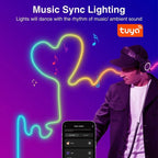 TUYA Neon LED Strip Lights Silicone Neon Rope Light 5-24V 84LEDs/M with Music Sync RGBIC Dreamcolor Chasing Strip Tape for Room