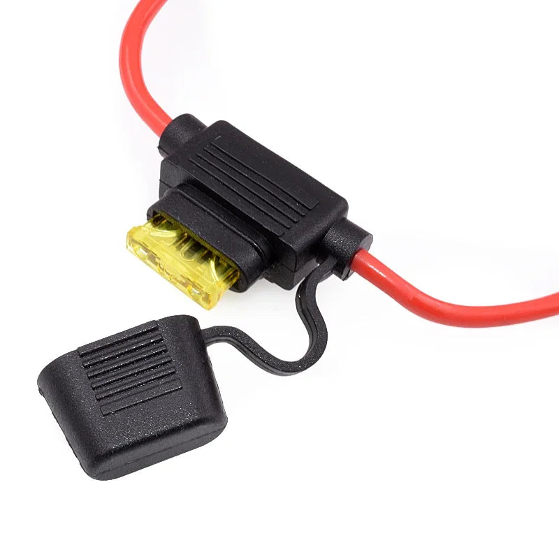 Waterproof 32V Mini Small Medium Auto Fuse Holder 18/16/14/12/10AWG and Car Blade Fuse 2A 3A 5A 7.5A 10A 15A 20A 25A 30A 35A 40A