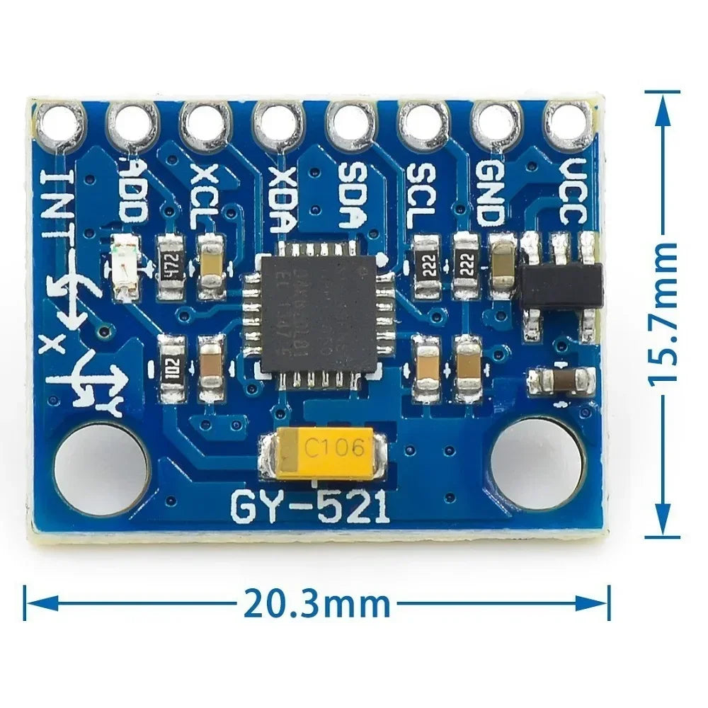 1-10pcs GY-521 MPU-6050 MPU6050 3 Axis Analog Gyroscope Sensors + Accelerometer Module IIC I2C For Arduino Quadcopter Drone 3-5V