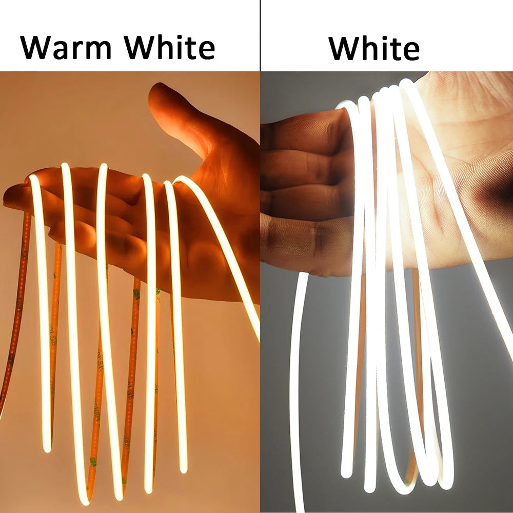 3mm Ultra Thin Led COB Strip USB 5V Flexible Led Strip Lights for Kitchen Room Cabinet Decor TV Mirror Backlight