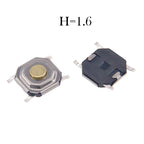 Metal Tactical Push Button Switch,Tact Switch,5.2x5.2x1.5mm to 9mm 4PIN SMT,Key Switch Speaker Audio button,PER 50PCS