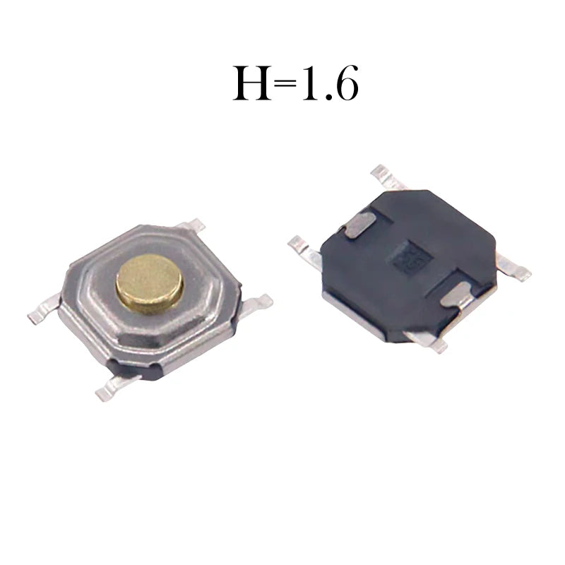 Metal Tactical Push Button Switch,Tact Switch,5.2x5.2x1.5mm to 9mm 4PIN SMT,Key Switch Speaker Audio button,PER 50PCS