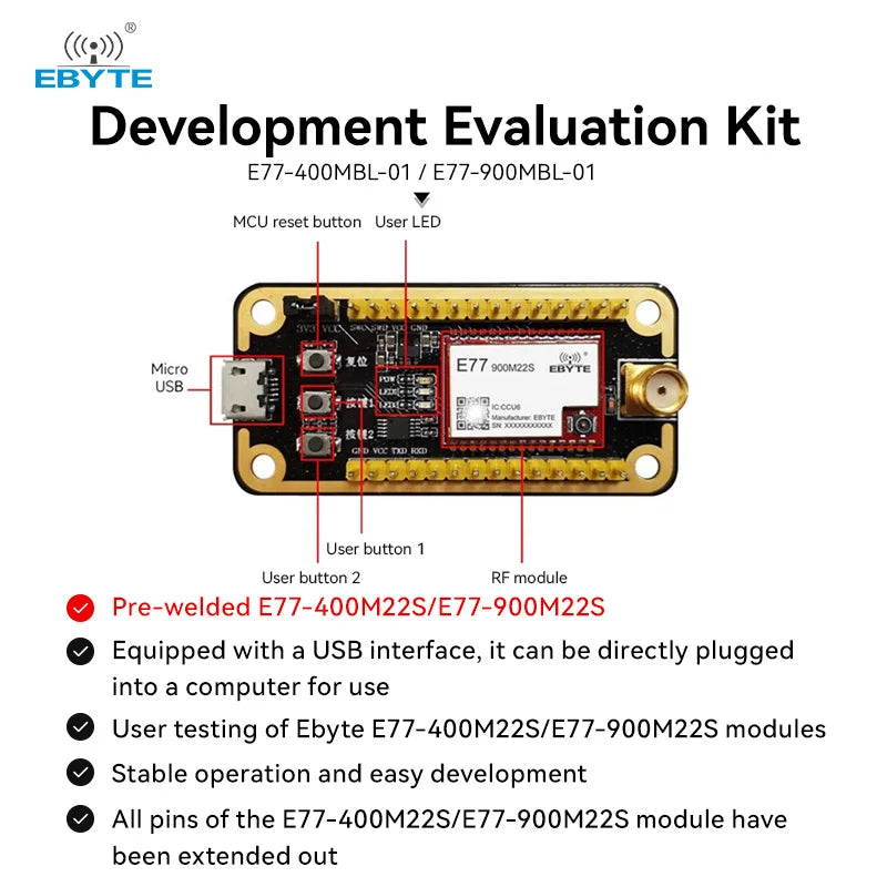 LoRaWan EBYTE E77 Series STM32 Wireless Module 433/915MHz ARM Cortex-M4 Low Power Consumption SoC Support AT Command ABP/OTAA
