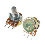 5/10PCS WH148 Potentiometer 15mm Shaft 3Pin B1K B5K B10K B20K B50K B100K B500K Linear Audio Volume Control with Nuts & Washers