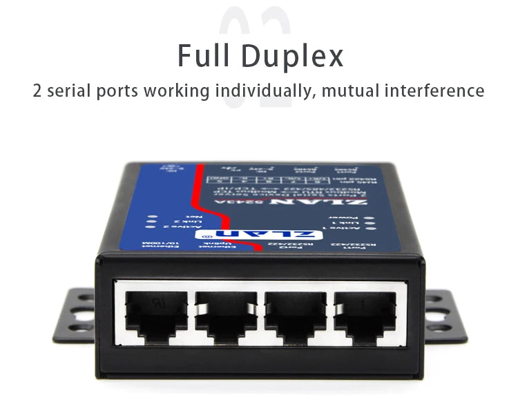 ZLAN 5243A 2 ports RS485 to Ethernet RJ45 TCP IP Modbus RTU Gateway multi master serial device rs232 to ethernet