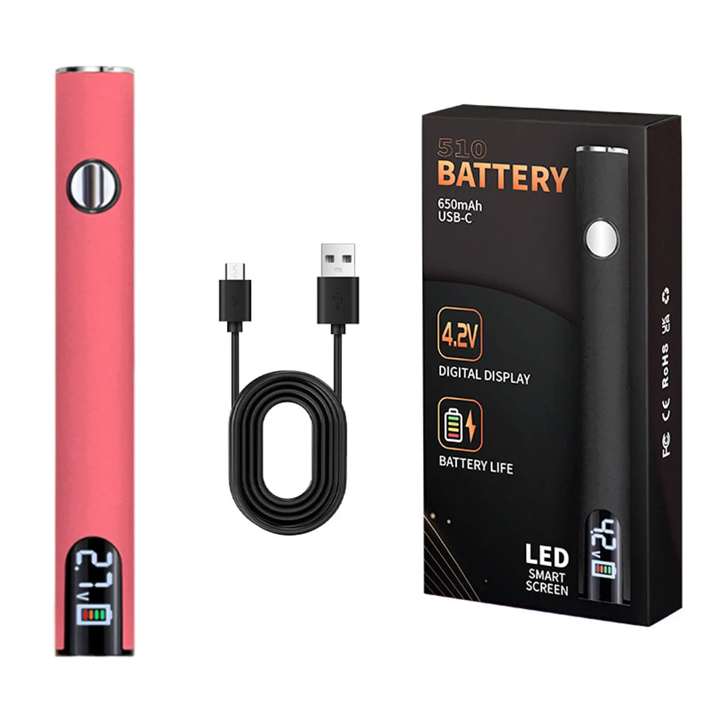 510 Thread Battery Cart Pen Adjustable Voltage Portable Electric Soldering Iron Smart Power Tool with USB Charger Cable