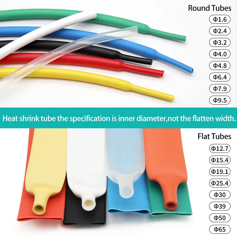 1M 3:1 Heat Shrink Tube With Double Wall Glue Diameter 1.6mm ~ 50mm DIY Wire Cable Connector Repair Waterproof Insulation Sleeve