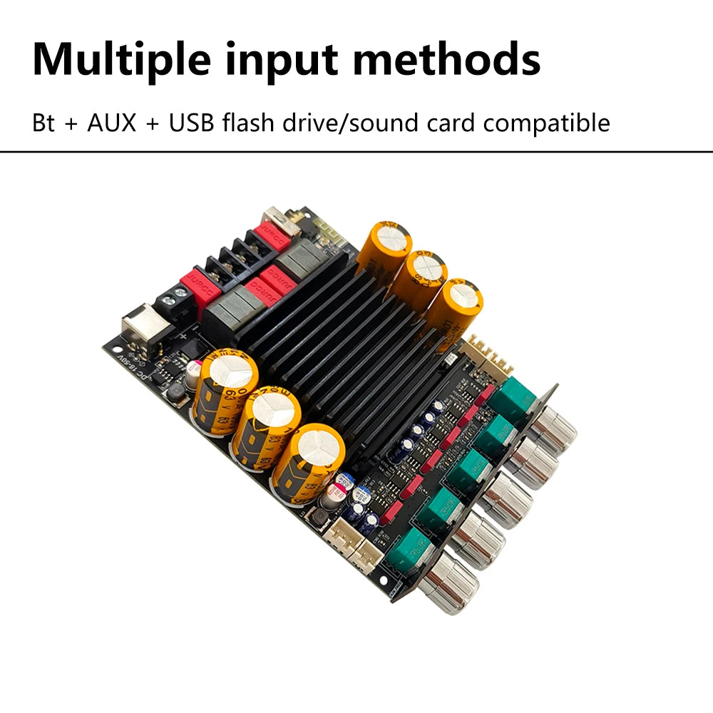 ZK-SUB600 BT Amplifier Board Module 2.0 Channel 300W+300W+Subwoofer Extension TPA3255 DC 18-50V with Subwoofer