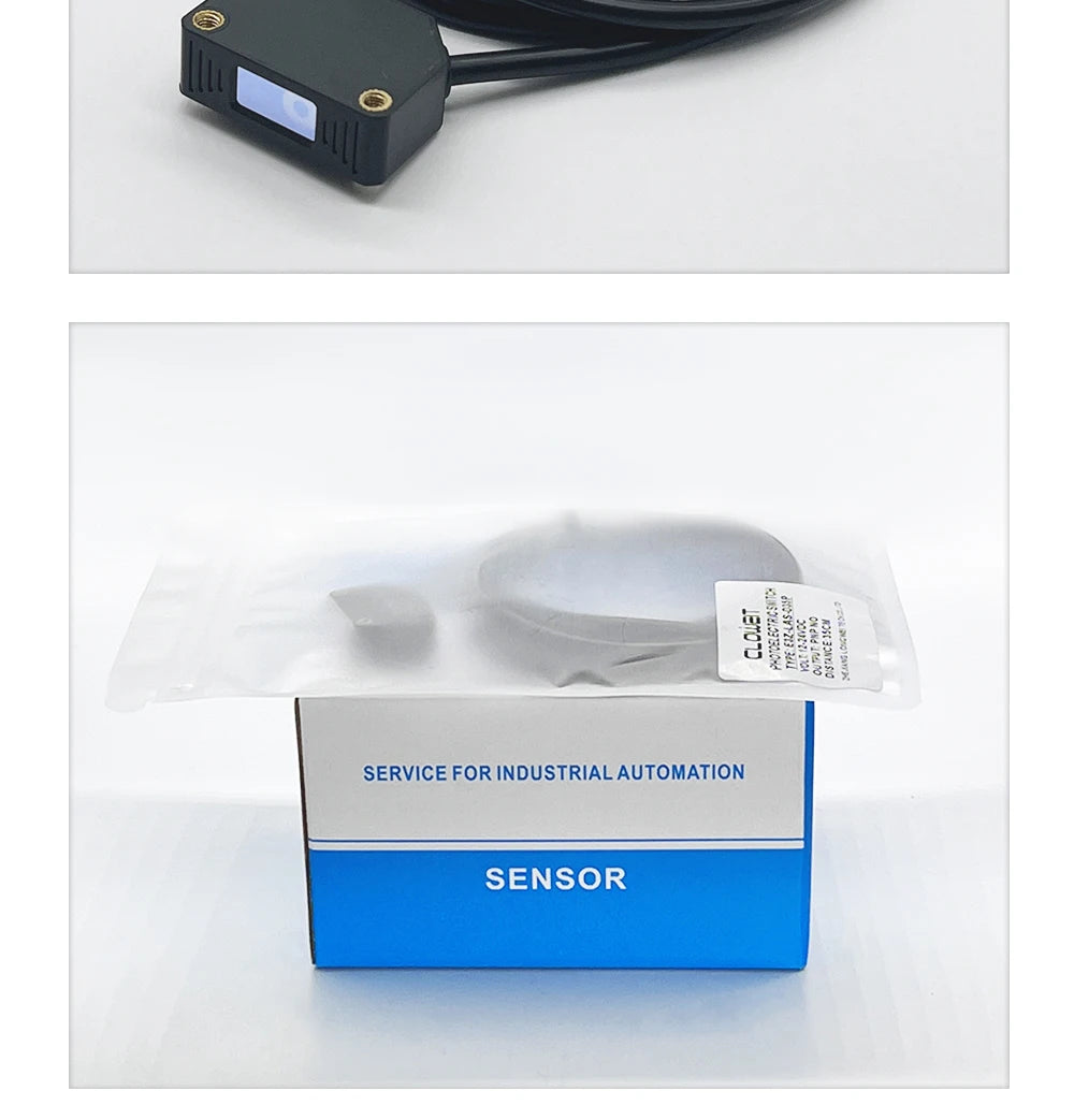 Square Laser Sensor 35cm Adjustable NPN PNP Mirror Lens Diffuse Optical Infrared Photo Cell Proximity Switches E3Z-LAS